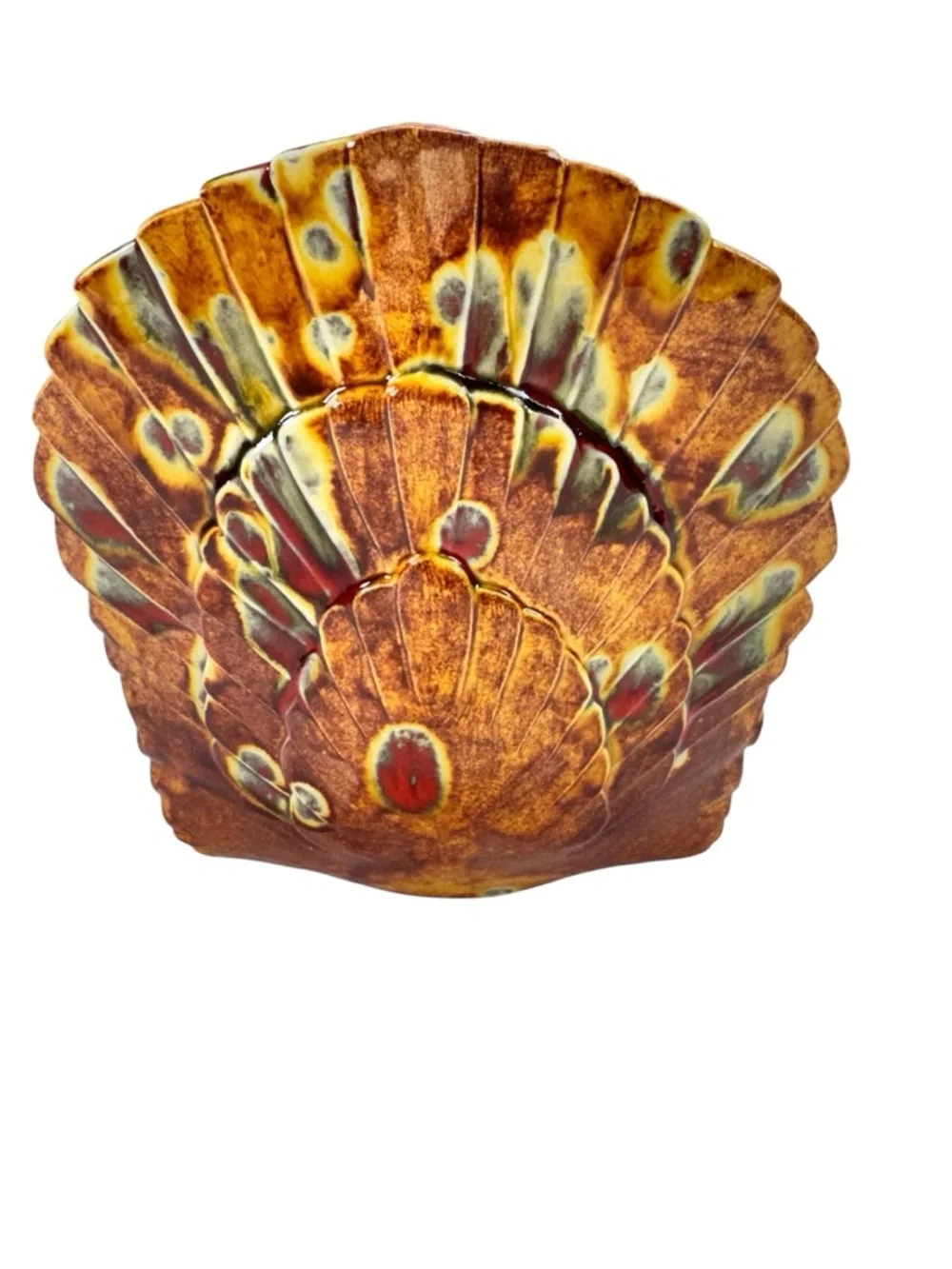 Ceramic Harvest Turkey Napkin Holder - Autumn Brown
